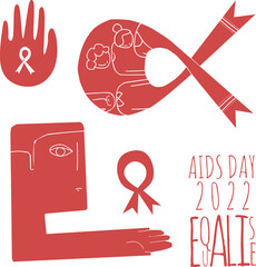 Vector illustration of the representation of World AIDS day 2022 with theme included.