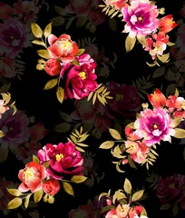 Behang Digital Flower Pattern - Textile Pattern Design , Watercolor Background, Watercolor illustration. Textile Digital Pattern, Digital Design © New Design Gallery