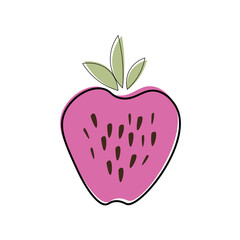 healthy hand drawn seasonal fresh fruit