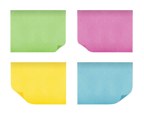 realistic sticky notes on transparent background, extracted, isolated, png file