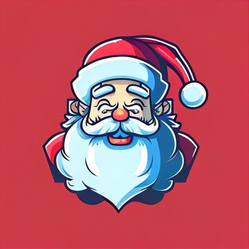  a santa claus face with a red background and a red background with a red border and a red background with a red border. Generative AI