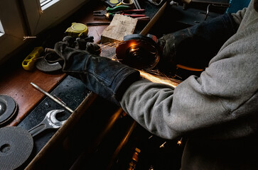welder working in the workshop