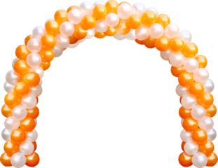 balloon arch, orange balloons for decorate the arch of event