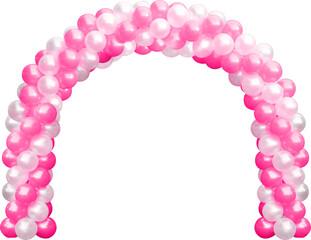 balloon arch, pink balloons for decorate the arch of event