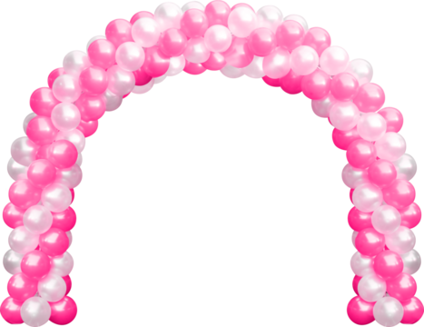 balloon arch, pink balloons for decorate the arch of event