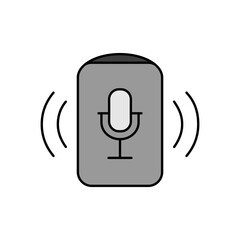 Voice assistant concept vector grayscale icon