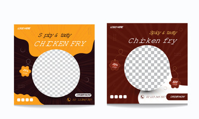 Food Social Media Post Design Vector Design Template 