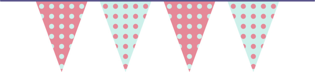 Cute Minimalist Bunting Flag Vector