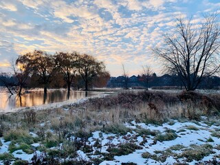 winter sunrise over the river