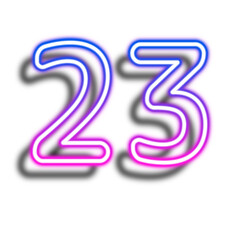 Glowing Neon Number Twenty Three