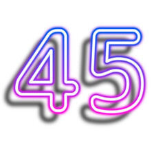 Glowing Neon Number Forty Five