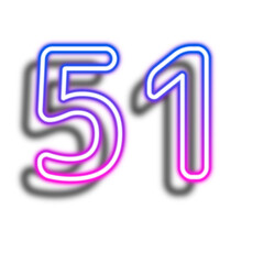 Glowing Neon Number Fifty One