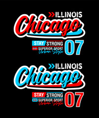 Illinois Chicago 07 typography designfor t shirts