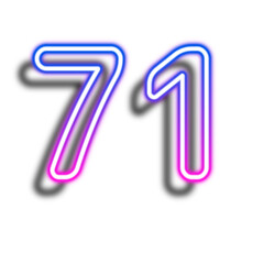 Glowing Neon Number Seventy One