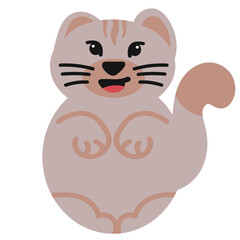 cute cat hand drawn childish vector element