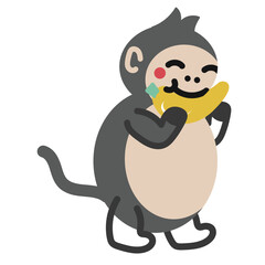 cute monkey hand drawn childish vector element