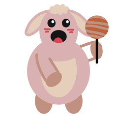 cute sheep hand drawn childish vector element