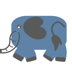 cute elephant hand drawn childish element vector