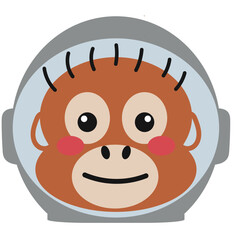 cute monkey hand drawn childish element vector