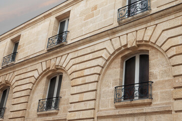 Fototapeta na wymiar Close up of architecture in Bordeaux France