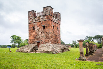 old ruins of santisima trinidad monastery in encarnacion, paraguay