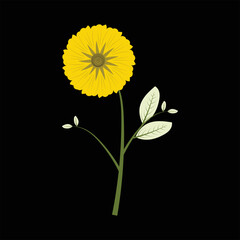 Yellow Vector Flower 