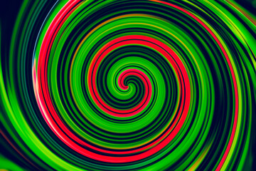 Green Abstract color background with lines in spiral