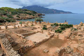 ROMAN RUINS IN THE TOWN OF TIPAZA IN ALGERIA