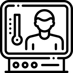 Temperature Check Screen Monitor Virus Spread line icon