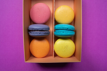 Colorful Macarons Dessert in the Colorful Background Photo, Uskudar Istanbul, Turkey