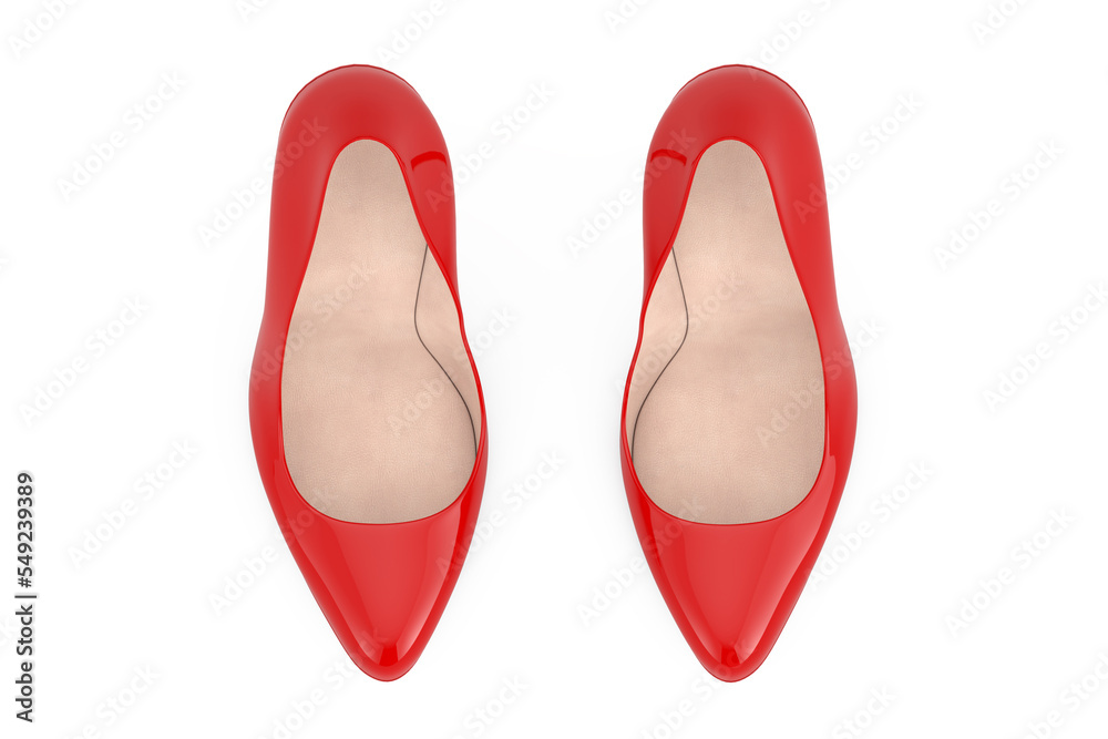 Aufkleber red high heels wooman shooes. 3d rendering