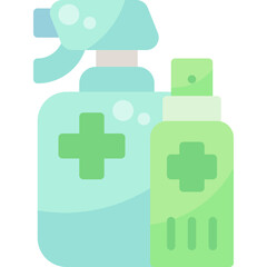 Alcohol Liquid Spray Virus Spread flat icon