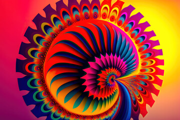 Abstrakt Surreale Multicolor Kreisangeordnete Objekte als Spirale Fraktal Design AI Design Digital Immaging Illustration Background Backdrop