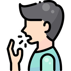 Cough Sneeze Virus Spread filled color line icon