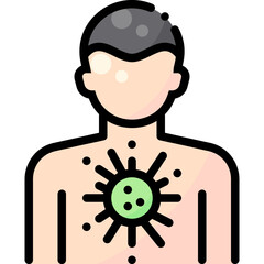 Infected Person Virus Spread filled color line icon