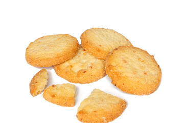 butter cookies isolated on white background