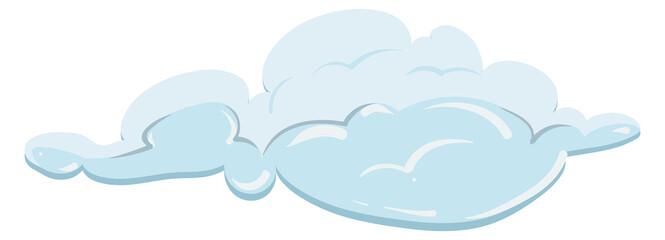 Fluffy cloud. Blue sky element. Cloudy weather