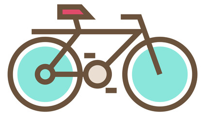 Bicycle icon. Urban eco transport line symbol