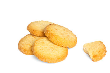 butter cookies isolated on white background