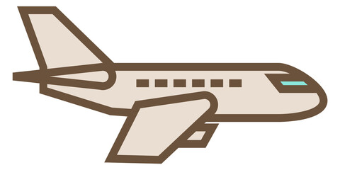 Plane flying color icon. Aircraft symbol. Air transport