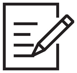 Edit icon. Pen writing document black line symbol