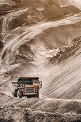 Fototapeta na wymiar Big mining dumping truck
