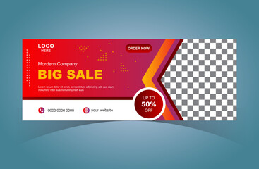 Big Sale Web Banner Design Template. Social Media, Digital Marketing Cover Template.