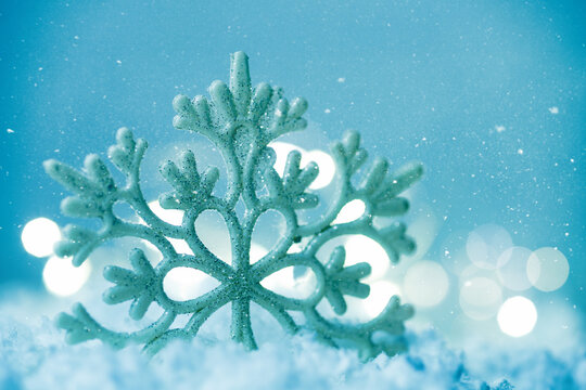 Xmas backgrounds with snowflakes and beautiful abstract bokeh