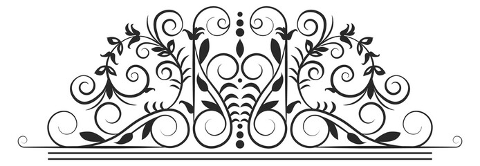 Vintage filigree ornament. Luxury baroque page header