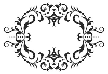 Calligraphic ornament element. Filigree frame. Vintage border