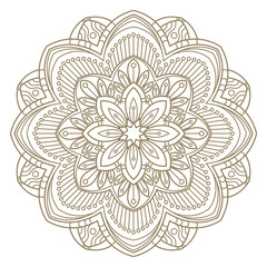 Traditional asian meditation circle. Round mandala ornament