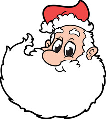 Funny Santa Claus smiling head cartoon illustration 2