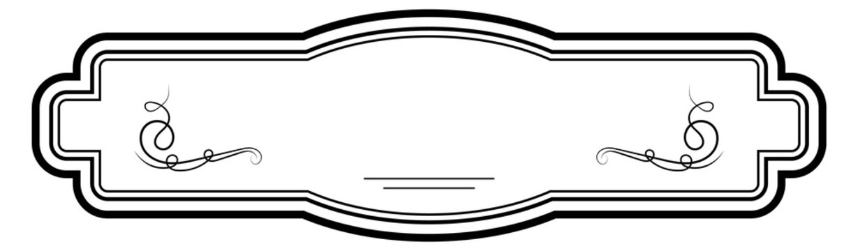 Vintage decorative emblem frame template. Blank border