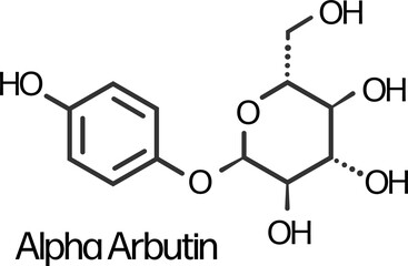 Alpha arbutin molecular skeletal formula structure.